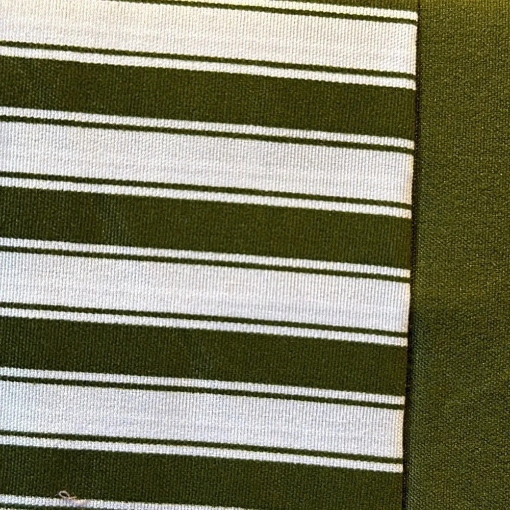 Traditional At Home 4 pc Twin Sheet Set Olive Green and white stripes.